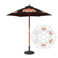 7' Round Fiberglass Umbrella with 6 Ribs, Full-Color Thermal Imprint, 4 Location